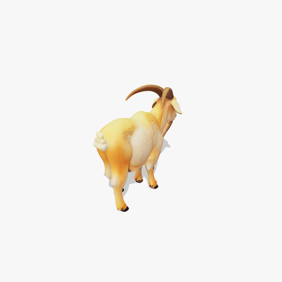 Mountain Goat with Curved Horns 3D model pack